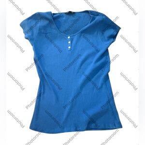 LAUREN Ralph Lauren XL blue scoop-neck short sleeve top. EUC no flaws